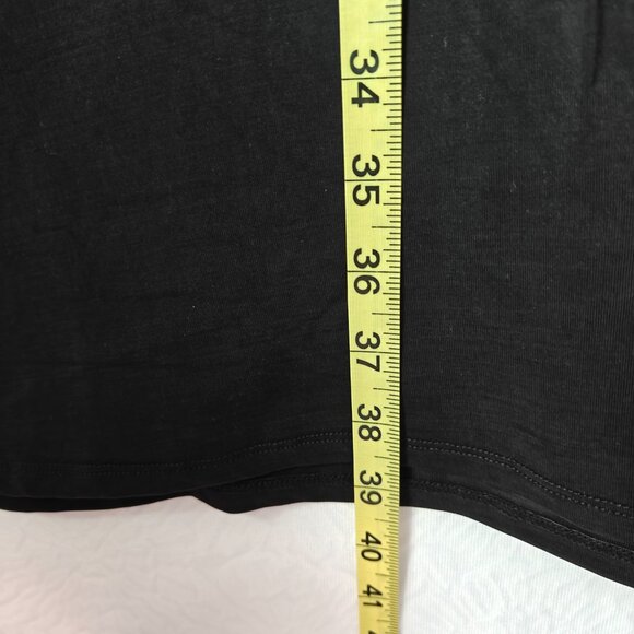 Anthropologie DOLAN Belted Mini Dress Faux Leather Side Belt Black Cupro Size 1X - Picture 8 of 9